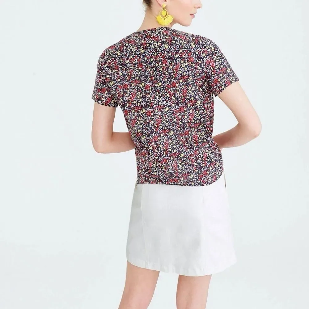 J. Crew Ditsy Floral Tie Front Blouse NWT